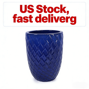 Maceta de Cerámica Hecha a Mano Azul Marino con Patrón Moderno, Acabado Brillante, Ecológica, Duradera, para Jardín, Hogar y Exteriores - Product Image 3