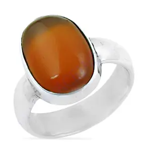 Anillo de Plata 925 para Mujer con Incrustaciones de Cornalina, Joyería Premium - Product Image 1