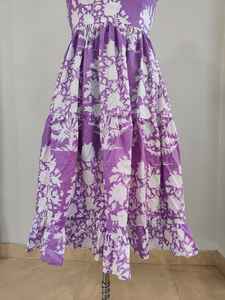 Vestido de Algodón con Estampado Floral |   Vestido de Verano Ligero y Transpirable |   Vestido de Algodón Estampado a Mano Elegante y Cómodo para Mujer - Product Image 3