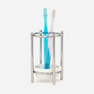 Porte-brosse à dents décoratif en laiton avec finition or poli Conçu pour les intérieurs de salle de bain élégants et l'utilité fonctionnelle. - Product Image 3