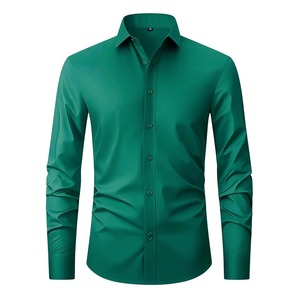 Camisas de manga larga de algodón orgánico 100% para hombre, camisas de vestir al por mayor de diseño elegante, camisas informales personalizadas de alta calidad - Product Image 1
