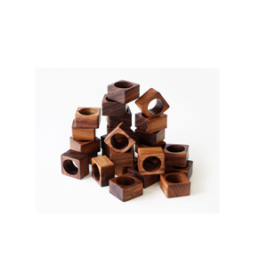 Anneaux porte-serviettes en bois faits à la main pour ronds de serviette pour décoration de table de forme ronde et accessoires - Product Image 5