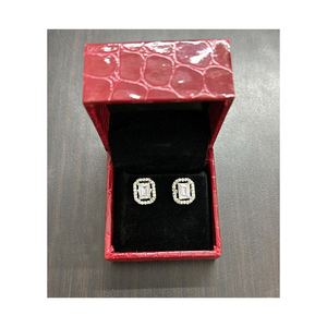 ต่างหูหินเพชรโมอิสที่สวยงามและมีคุณภาพแบบพิเศษที่น่าทึ่งสำหรับงานหมั้นในงานแต่งงาน - Product Image 1