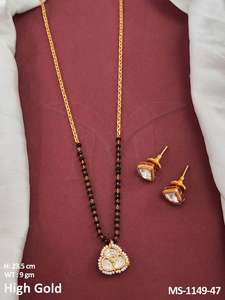 Haute or polonais Kundan pierres belle fête porter Kundan concepteur porter bijoux accessoires Kundan Mangalsutra ensembles de bijoux - Product Image 3