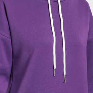 Suéter de estilo callejero de otoño para mujer, Sudadera con capucha holgada y de gran tamaño con sudaderas con capucha de moda de Color sólido estampado - Product Image 5
