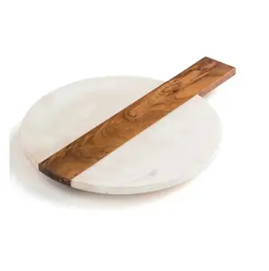 Tabla de servir multifuncional de mármol y madera redonda de gran oferta, tabla de cortar de madera, tabla de cortar de madera, tabla de cortar más vendida