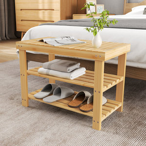 Natural Bamboo 6-9 Pair <b>Shoe</b> Shelf 3-Tier Multi-Functional Space-Saving <b>Shoe</b> <b>Storage</b> <b>Bench</b> Organize Your <b>Shoes</b> Efficiently - Product Image 5