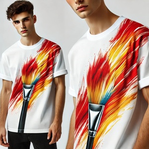 <b>Men's</b> 180g Cotton Oversized <b>T</b>-<b>Shirts</b> Breathable Summer Short Sleeve O-neck Customizable Logo and Color Printed Design Blank - Product Image 1