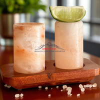 Offre Spéciale – Verres à shot en sel rose de l'Himalaya de la marque JOBAK, gravés avec logo personnalisé, design moderne, certifiés ISO, qualité supérieure, toucher réel