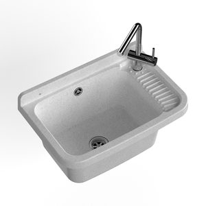 Lavabo mural en plastique Mongardi pour intérieur/extérieur, durable, écologique, moderne, avec granit résistant aux acides - Product Image 2
