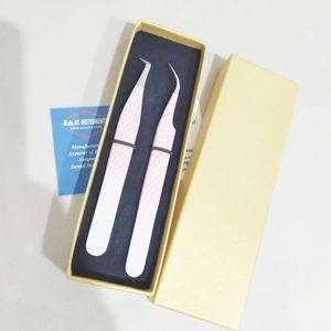 Venta al por mayor de pinzas de pestañas de acero inoxidable sostenible blanco recto volumen puntiagudo herramientas de extensión - Product Image 1