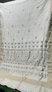 Pure Desi Moonga Silk Saree con Fancy Mukeish Work & Dyeable Blusa Pieza Estilo tradicional Ropa de fiesta - Product Image 5