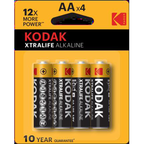 KODAK AA4-ALK Alkaline <b>AA</b> Cylindrical <b>Battery</b> - Product Image 1