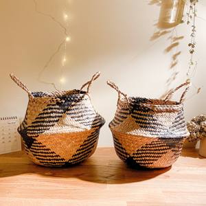 Indoor Home Decorations Outdoor Garden Accessories Natural Eco Straw <b>Seagrass</b> Belly <b>Basket</b> for Plants - Product Image 6