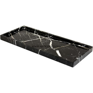 Plateau de Service en Marbre Vente à Chaud Plateau en Marbre Vaisselle et Assiettes Fournitures à Bas Prix Exportateur de Luxe Gris et Blanc - Product Image 5