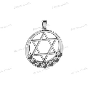 Fabricado a medida Seven Reiki Chakra Star Mandala colgante de buena calidad nuevos hallazgos de joyería de Yoga componentes de la India - Product Image 3