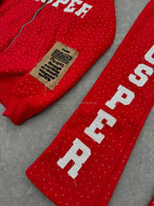 ชุดวอร์มมีฮู้ดสำหรับผู้ชายมีซิปรูดซิปประดับพลอยเทียมปักโลโก้ได้ตามต้องการ - Product Image 4