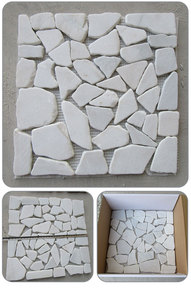 Tinh thể tự nhiên thạch anh trắng không thường xuyên trumbled trong nhà ngoài trời tường sàn tùy chỉnh sáng bóng <span class=keywords><strong>Slate</strong></span> <span class=keywords><strong>Mosaic</strong></span> gạch giá - Product Image 2