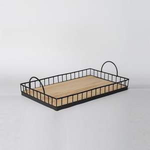 Bandeja de servicio decorativa de mesa de diseño fantástico, metal de alta calidad con asas para vajilla de boda, bandeja de vajilla - Product Image 3