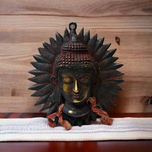 Ciondolo buddista 7 pollici ottone Los Angeles bronzo rame statua scultura buddista - Product Image 1