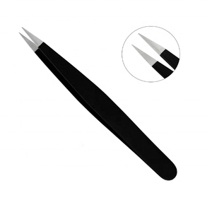 Juego de tijeras para cejas de acero inoxidable sostenible pinzas para pestañas cosméticas con punta dorada marrón claro para cejas oscuras personalizadas - Product Image 5