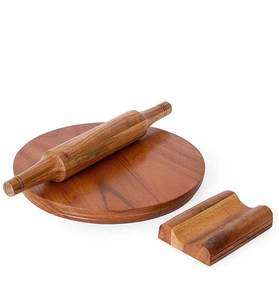 Rodillo de Madera Vintage Chakla Belen, Tabla para Repostería con Patrón, Utensilio de Cocina Tradicional Usado, Juego de Herramientas para Hornear, Artículo Coleccionable - Product Image 3