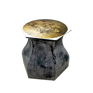 Tabouret rond en aluminium au design moderne noir avec table d'appoint et poufs anti-gris pour meubles de maison personnalisés en vrac - Product Image 1