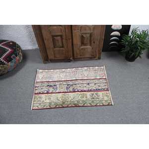 พรมวินเทจขนาด 2x3.1 ฟุต, พรมตุรกีขนาดเล็ก, พรมขนสัตว์โมร็อกโกสีน้ำเงิน - Product Image 3