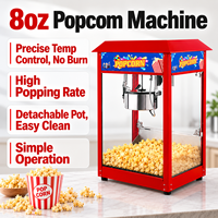 Machine à Popcorn Électrique Commerciale 8oz 1.6KW Rouge Style Rétro Cinéma en Acier Inoxydable pour Cinéma et Snack-bar - Offre Spéciale