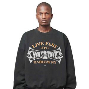 Suéter de punto de cuello redondo de gran tamaño suelto pesado de otoño, suéter informal de manga larga térmico para hombre, suéter de calle - Product Image 1