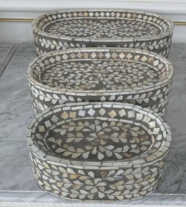 คุณภาพสูง Ramadan Eid Mubarak แม่มุกช็อคโกแลตรูปไข่ถาดหรูหรา MOP ถาดเสิร์ฟขายส่งทําในเวียดนาม - Product Image 5