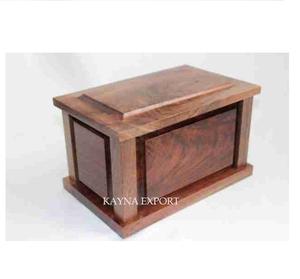 Urna de madera de mango hecha a mano de diseño simple para cenizas humanas y uso funerario - Product Image 4