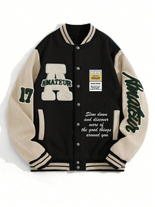 Personnalisé Nouveaux Hommes Laine Corps En Cuir Manches Brodé Chenille Patches Varsity Jacket Letterman Baseball College Jacket - Product Image 5