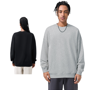 Sudadera con capucha de cuello redondo personalizada al por mayor, Sudadera con capucha de cuello redondo de color sólido en blanco de alta calidad, Jersey suelto para hombres y mujeres iguales - Product Image 1