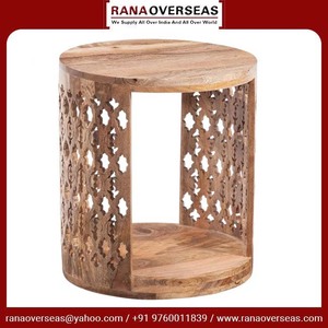 Mesa auxiliar tallada a mano de madera más vendida, mesa central de diseño clásico único, mesa redonda, uso para el hogar, sala de estar y dormitorio - Product Image 6