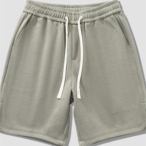2025 Trendy Men's Custom Solid Eco-Friendly <b>Fleece</b> <b>Shorts</b> Casual Streetwear-Inspired Summer Fit Drawstring Waist Side Pockets - Product Image 3
