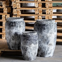 Pot de fleur avec Texture océan Vase à fleurs de haute qualité Jardinière rustique pour jardin Décor à la maison Résine ronde créative