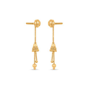 ต่างหูแฟชั่นสำหรับผู้หญิง - ต่างหูห้อยทรงสวิงสีทอง - Product Image 4