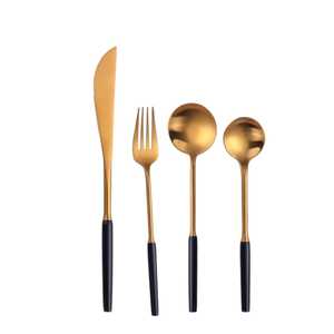 Ensemble de couverts en métal de style moderne avec logo personnalisé pour fête, restaurant, hôtel, mariage, à bas prix - Product Image 2