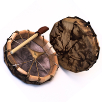 Hamanic-ron con piel de cabra, accesorio hecho a mano, 16 pulgadas
