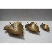Bandeja de Servicio Decorativa de Aluminio en Forma de Hoja de Oro, Diseño Moderno, Personalizada, de Alta Calidad, Venta al Por Mayor