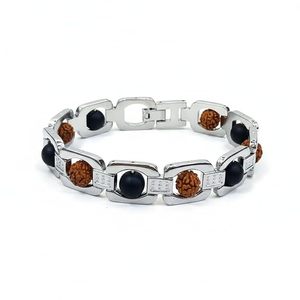 NOVAMART Fine Adjustable Rudraksha Black Ebony Wood Spiritual Healing Bracelet for <b>Men</b> Women Peace Positive Energy Protection Re - Product Image 1