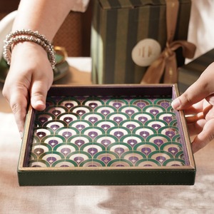 Bandeja organizadora de madera impresa al por mayor bandeja artística para cosméticos joyería bandeja decorativa hecha a mano para el desayuno - Product Image 5