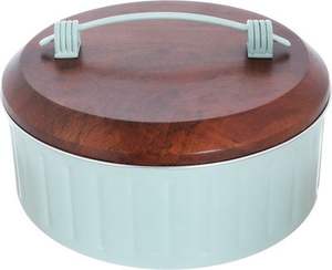 Nueva llegada de metal y madera calentador de alimentos buffet Hotpot diseño personalizado de lujo calentador de alimentos redondo de lujo cazuela precio al por mayor - Product Image 2