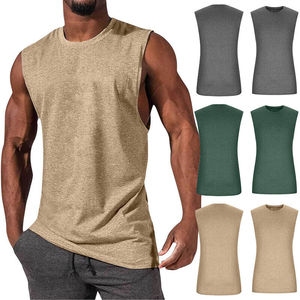 Camiseta sin mangas personalizada de secado rápido de alta calidad OEM 2025 para hombre, ropa deportiva de gimnasio sin mangas con degradado de verano, camiseta de poliéster para entrenamiento - Product Image 2