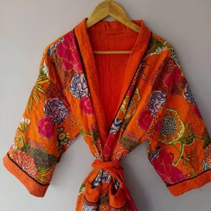 ชุดกิโมโนสไตล์โบฮีเมียนสำหรับทุกเพศ, เสื้อคลุมอาบน้ำผ้าฝ้ายเนื้อนุ่มระบายอากาศน้ำหนักเบาทำด้วยมือใช้ได้ทุกวันฤดูใบไม้ผลิฤดูร้อน - Product Image 1