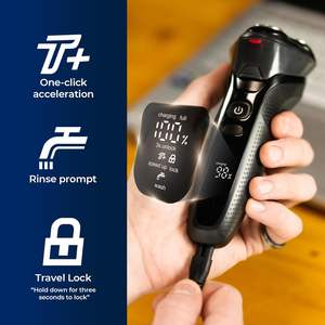 Afeitadora Eléctrica Inalámbrica para Hombre, Afeitadora de Triple Cuchilla, Multifunción, Impermeable IPX7, Kit de Viaje para Cara, Barba, Nariz y Patillas, Color Negro - Product Image 4