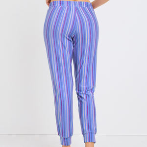 Pantalones de pijama a rayas para mujer, de algodón suave, pantalones de descanso cómodos, ropa de dormir ligera, cintura elástica, ropa informal para el hogar, pantalones relajantes - Product Image 5