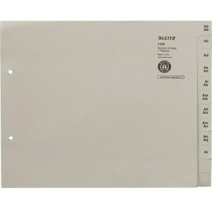 A-Z Register Leitz Extra Wide DIN <b>A4</b> 600 Sheet Grey Recycled <b>Paper</b> Register Office <b>Paper</b> Product - Product Image 1