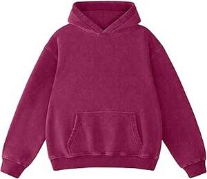 Sudaderas con capucha de lavado ácido informales de invierno para hombre, Color sólido, ajuste Regular, 100% algodón, forro polar, ecológico, secado rápido, alta calidad - Product Image 3